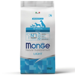 Monge Dog Speciality Light корм для собак всех пород низкокалорийный лосось с рисом