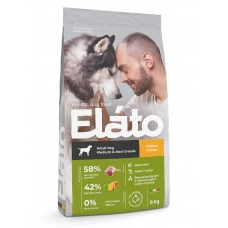 Elato Holistic корм для взрослых собак средних и крупных пород с курицей и уткой