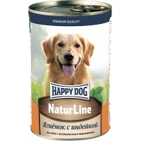 ХэппиДог Natur Line Консервы для собак, Ягненок с индейкой, 0,410 кг 72243