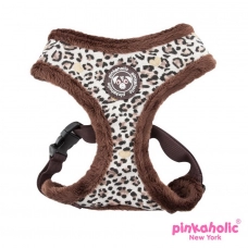 PINKAHOLIC Шлейка для собак утепленная "Leo Pug", коричневая