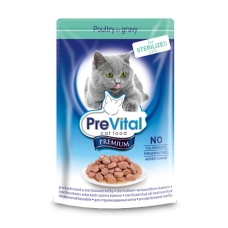 PreVital Premium консервы для стерилизованных кошек c птицей в соусе, 100 г