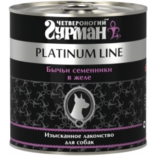 Четвероногий Гурман Platinum консервы для собак Бычьи семенники в желе