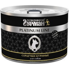Четвероногий Гурман Platinum консервы для собак Сердечки куриные