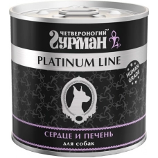 Четвероногий Гурман Platinum консервы для собак Сердце и Печень в желе